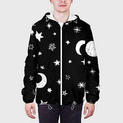 Куртка с капюшоном мужская Звездное небо, цвет: 3D-белый — фото 2
