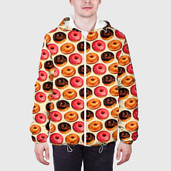Куртка с капюшоном мужская Пончики, цвет: 3D-белый — фото 2
