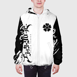 Куртка с капюшоном мужская Черный клеывер аниме, цвет: 3D-белый — фото 2
