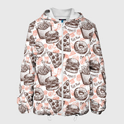 Куртка с капюшоном мужская Фастфуд Fast food, цвет: 3D-белый