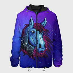 Куртка с капюшоном мужская Retrowave Neon Horse, цвет: 3D-черный