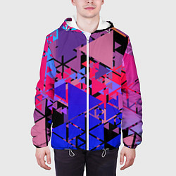 Куртка с капюшоном мужская Треугольники, цвет: 3D-белый — фото 2