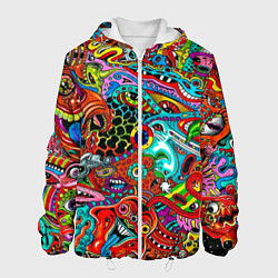 Куртка с капюшоном мужская Яркая абстракция bright abstraction, цвет: 3D-белый