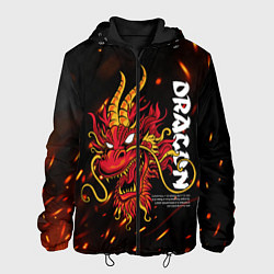 Куртка с капюшоном мужская Dragon Огненный дракон, цвет: 3D-черный