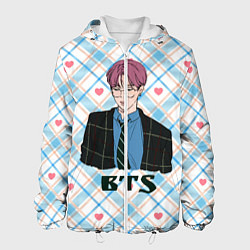 Куртка с капюшоном мужская BTS anime style, цвет: 3D-белый