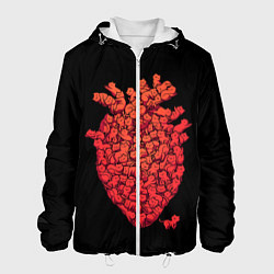 Куртка с капюшоном мужская Сердце Из Котиков, цвет: 3D-белый