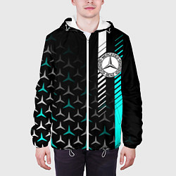 Куртка с капюшоном мужская МЕРСЕДЕС AQUA BLACK GRADIENT, цвет: 3D-белый — фото 2