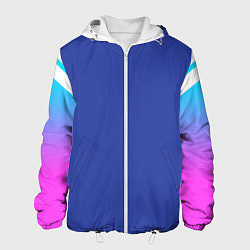 Куртка с капюшоном мужская NEON GRADIENT FITNESS UNIFORM, цвет: 3D-белый