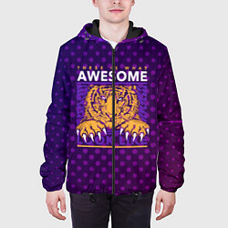 Куртка с капюшоном мужская Awesome Тигр lion like, цвет: 3D-черный — фото 2