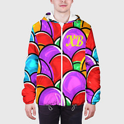 Куртка с капюшоном мужская Happy Easter, цвет: 3D-белый — фото 2