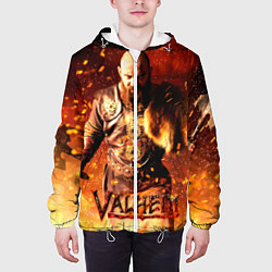 Куртка с капюшоном мужская Valheim Викинг в огне, цвет: 3D-белый — фото 2