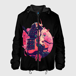 Куртка с капюшоном мужская Вишневый Самурай, цвет: 3D-черный