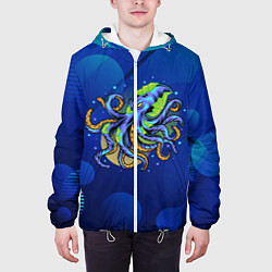 Куртка с капюшоном мужская Красочный Осьминог, цвет: 3D-белый — фото 2