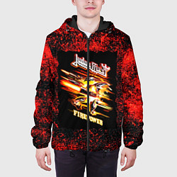 Куртка с капюшоном мужская JUDAS PRIEST rock, цвет: 3D-черный — фото 2