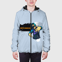Куртка с капюшоном мужская Опасный гетто, цвет: 3D-черный — фото 2