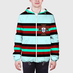 Куртка с капюшоном мужская Сборная Португалии, цвет: 3D-белый — фото 2