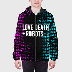 Куртка с капюшоном мужская ЛЮБОВЬ СМЕРТЬ И РОБОТЫ, цвет: 3D-черный — фото 2