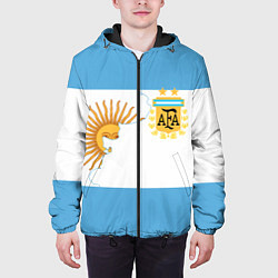 Куртка с капюшоном мужская Сборная Аргентины, цвет: 3D-черный — фото 2