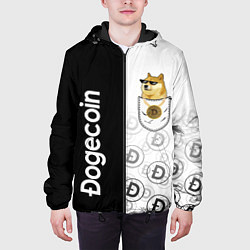 Куртка с капюшоном мужская DOGECOIN DOGE КАРМАН, цвет: 3D-черный — фото 2