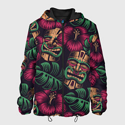Куртка с капюшоном мужская Тропический, цвет: 3D-черный
