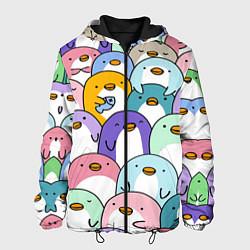 Куртка с капюшоном мужская Пингвины, цвет: 3D-черный