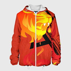 Куртка с капюшоном мужская Огненный лев, цвет: 3D-белый