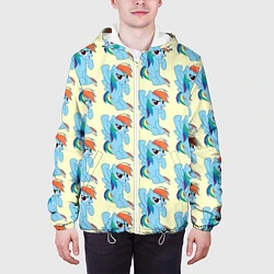 Куртка с капюшоном мужская Rainbow Dash, цвет: 3D-белый — фото 2