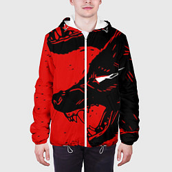 Куртка с капюшоном мужская Красный волк 3D, цвет: 3D-белый — фото 2