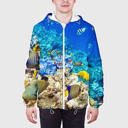 Куртка с капюшоном мужская Морской мир, цвет: 3D-белый — фото 2