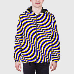 Куртка с капюшоном мужская Иллюзия обман зрения, цвет: 3D-черный — фото 2