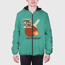 Куртка с капюшоном мужская Ping-pong, цвет: 3D-черный — фото 2