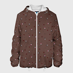 Куртка с капюшоном мужская The Binding of Isaac small pattern, цвет: 3D-белый