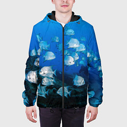 Куртка с капюшоном мужская Рыбы, цвет: 3D-черный — фото 2