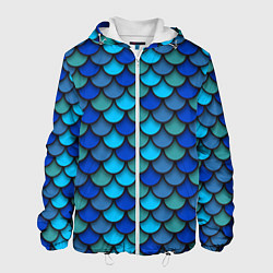 Куртка с капюшоном мужская Чешуя рыбы, цвет: 3D-белый