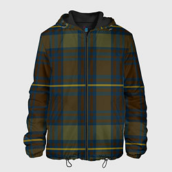 Куртка с капюшоном мужская Шотландская клетка, тартан, цвет: 3D-черный