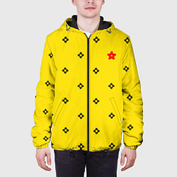 Куртка с капюшоном мужская Техно горошек, цвет: 3D-черный — фото 2