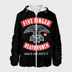 Куртка с капюшоном мужская Five Finger Death Punch 5FDP, цвет: 3D-белый