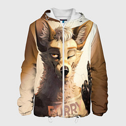Куртка с капюшоном мужская Furry jackal, цвет: 3D-белый
