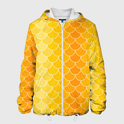 Куртка с капюшоном мужская Желтая чешуя, цвет: 3D-белый