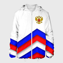 Куртка с капюшоном мужская РОССИЯ ФОРМА АБСТРАКТНЫЙ, цвет: 3D-белый