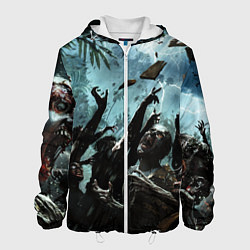 Куртка с капюшоном мужская Кровожадные зомби Zombie, цвет: 3D-белый
