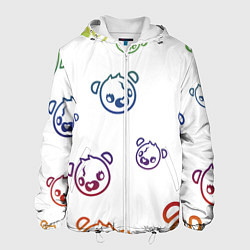 Куртка с капюшоном мужская White Colorful Bear, цвет: 3D-белый