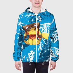 Куртка с капюшоном мужская Пикачу летчик, цвет: 3D-белый — фото 2