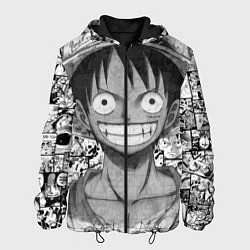 Куртка с капюшоном мужская Луфи улыбается one piece, цвет: 3D-черный