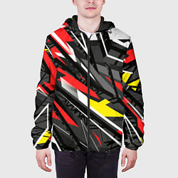 Куртка с капюшоном мужская Фон Абстракция, цвет: 3D-черный — фото 2