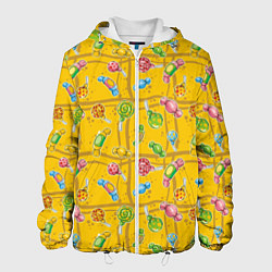 Куртка с капюшоном мужская Конфеты, цвет: 3D-белый