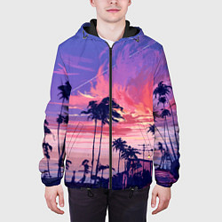 Куртка с капюшоном мужская Пейзаж, цвет: 3D-черный — фото 2