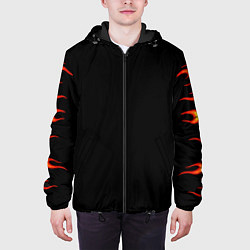 Куртка с капюшоном мужская Языки Пламя, цвет: 3D-черный — фото 2