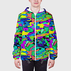 Куртка с капюшоном мужская Камуфляж в ярких тонах, цвет: 3D-белый — фото 2