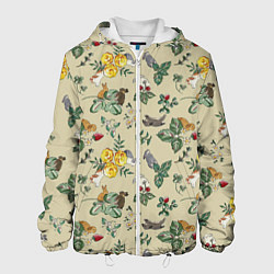 Куртка с капюшоном мужская Зайчики с Цветочками, цвет: 3D-белый